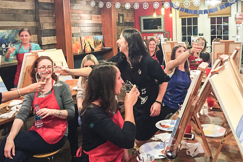 ladie's night art painting party in Pittsburgh